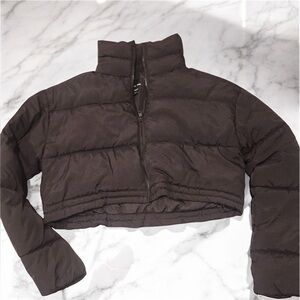 ❤️🎀 LIKE NEW Love Tree Black Cropped Puffer Jacket